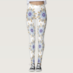Leggings Or, violet et bleu captivant