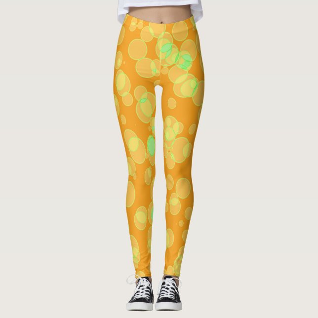 Leggings Orange avec bulles (Devant)