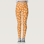 Leggings Orange d'Halloween fantôme<br><div class="desc">Beaucoup de petits fantômes blancs sur un arrière - plan orange. Un motif amusant pour ceux qui aiment les choses mignonnes et éffrayantes. Particulièrement amusant pour Halloween. Art original de Nic Squirrell.</div>