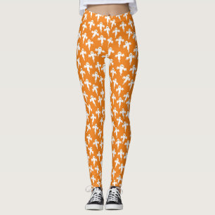 Leggings Orange d'Halloween fantôme