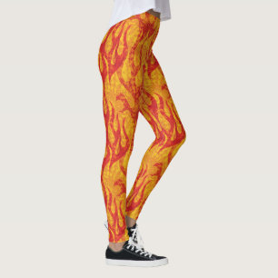 Leggings Orange et rouge flambe la fractale