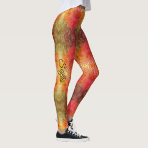 Leggings Orange et Vert Forêt Personnaliser la qualité du n
