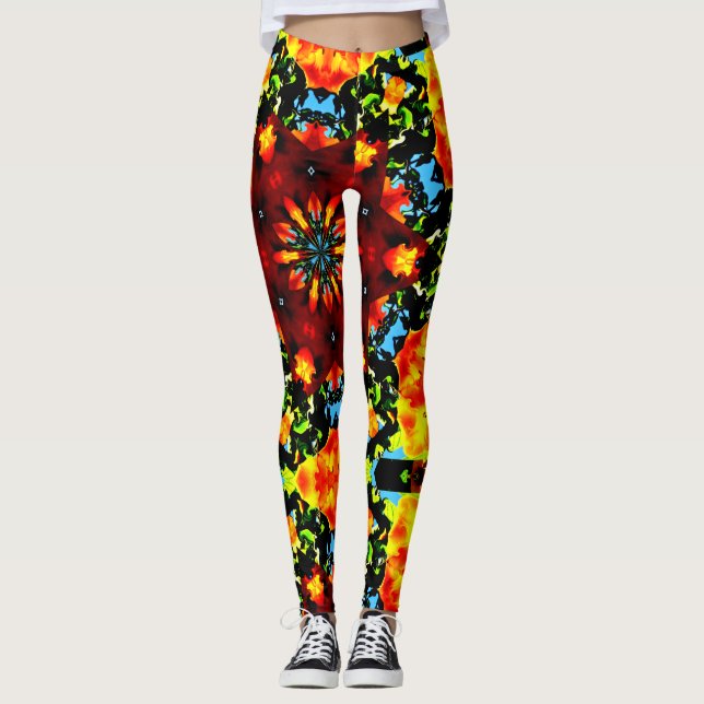 Leggings Orange Florale (Devant)