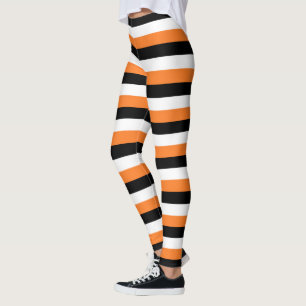 Leggings Orange, Noir, Blancs