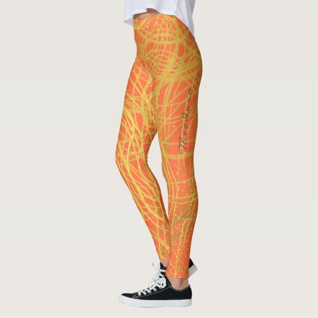 Leggings Orange or Abstrait (Gauche)