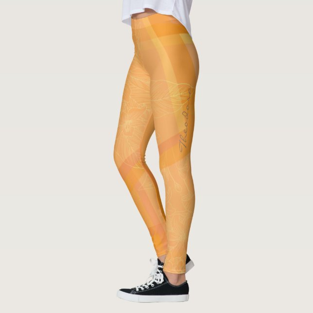 Leggings Orange or Abstrait Floral (Gauche)