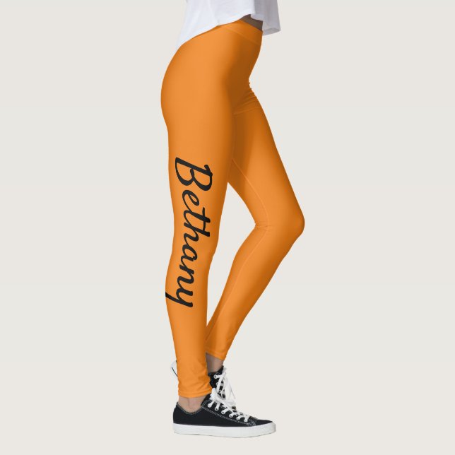 Leggings Orange Personnalisé XS (0-2) à XL (16) (Droite)