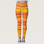 Leggings Orange rouge jaune rayures<br><div class="desc">Jaunes rouges oranges Leggings</div>