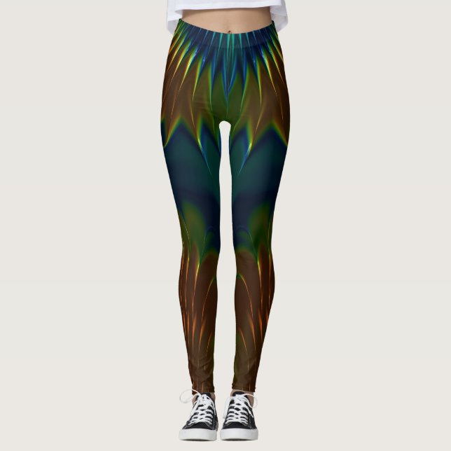 Leggings ~ Orange, Vert et Bleu (Devant)