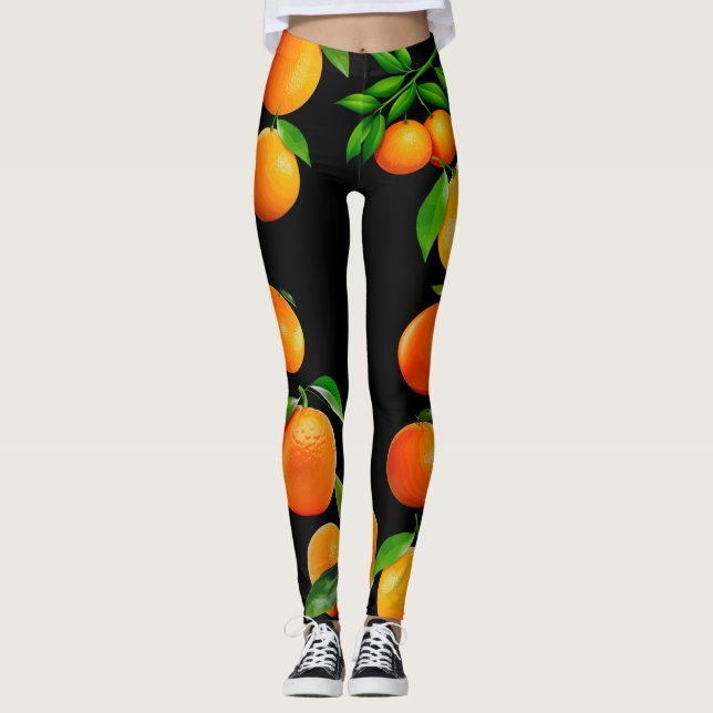 Leggings Oranges bissées au soleil (Devant)