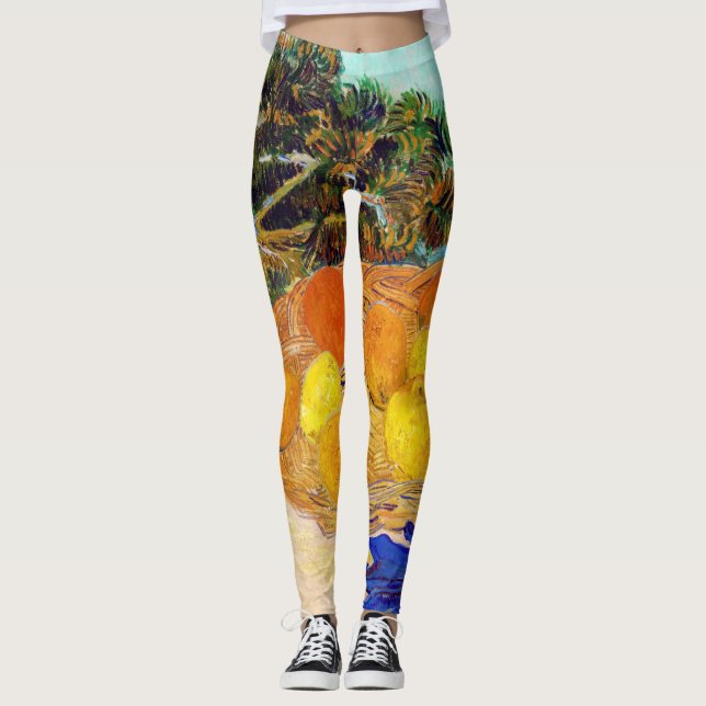 Leggings Oranges et citrons avec gants bleus, Van Gogh (Devant)
