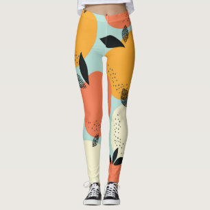 Leggings Oranges Motif : Conception Vibrante sans fil.