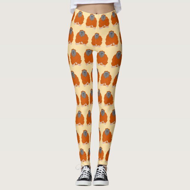 Leggings Orangutan Design You Choose Background Colour (Devant)