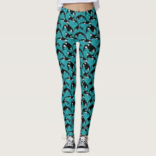 Leggings Orcas Killer Whales in the Ocean Patterned