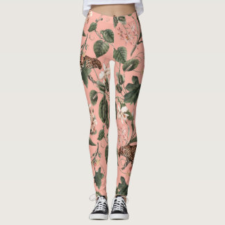Leggings Orchidée tropicale, papillons : aquarelle exotique