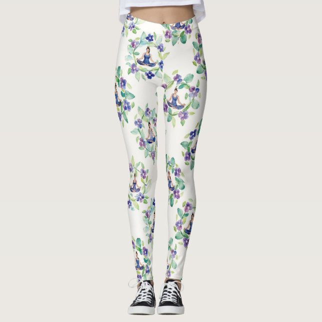 Leggings Organic Floral Mandalas Seamless Pattern (Devant)