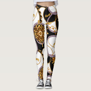 Leggings Orge baroque et blanc italien