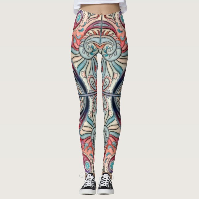 Leggings Oriental Motif Aquarelle II + vos idées (Devant)