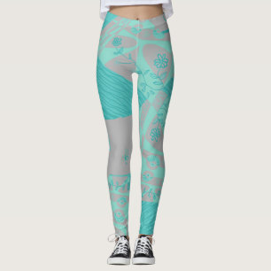 Leggings Origami Chintz (L) Dusty Blue Grey