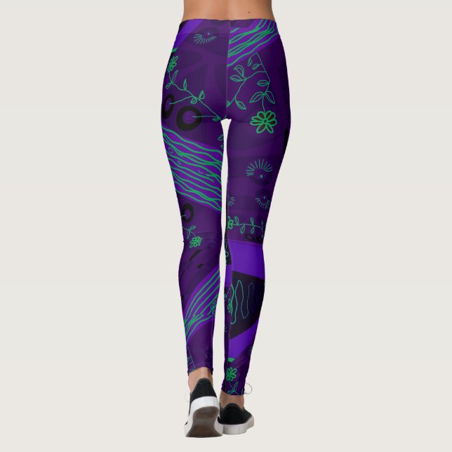 Leggings Origami Chintz (L) violet vert noir 2 (Dos)