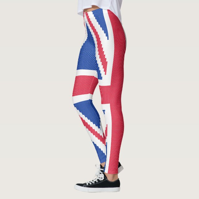 Leggings Original cross-stitch design Union Jack (Gauche)