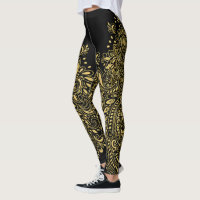 Ornement Mandala Floral Noir & Or