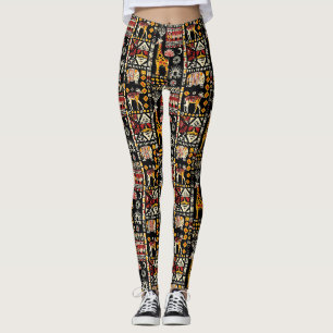 Leggings Ornement traditionnel ethnique africain, patte tri