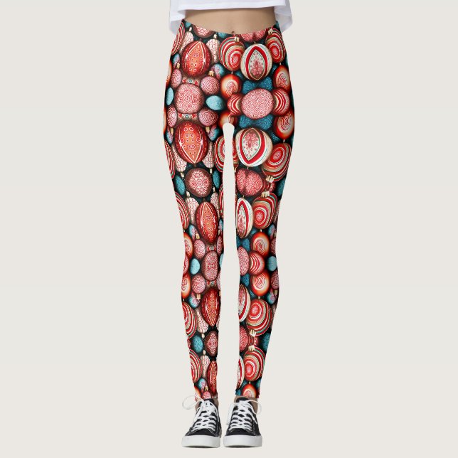 Leggings Ornements de Noël (Devant)