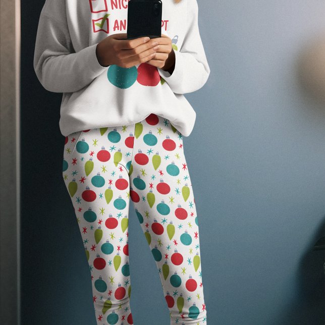 Leggings Ornements de Noël rétro vintage (Créateur téléchargé)