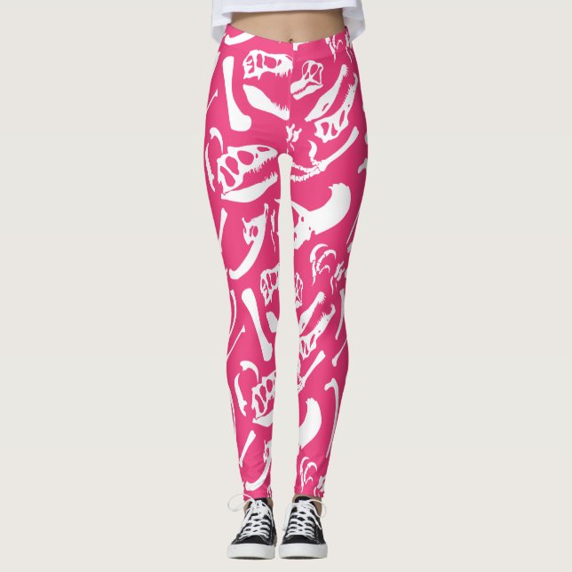 Leggings Os Dinosaures (Rose) (Devant)