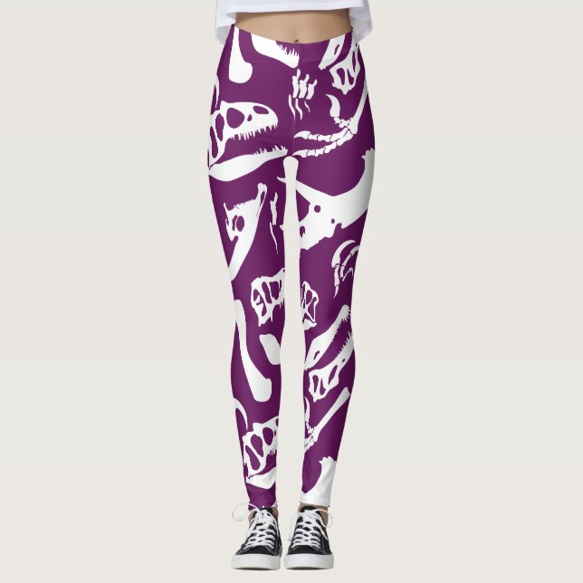 Leggings Os Dinosaures (Violet) (Devant)