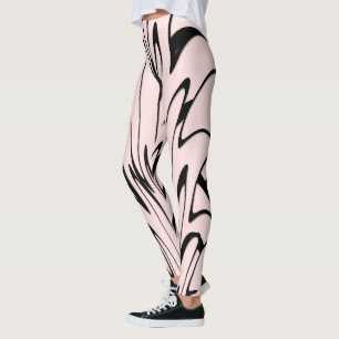Leggings Où l'art rencontre la pensée noir et rose
