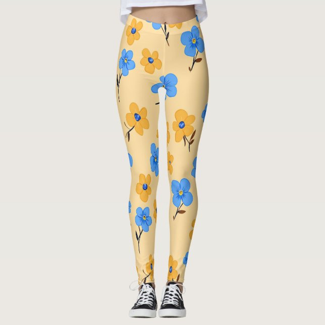 Leggings Oubliez-Moi-Pas Le Modèle Floral (Devant)