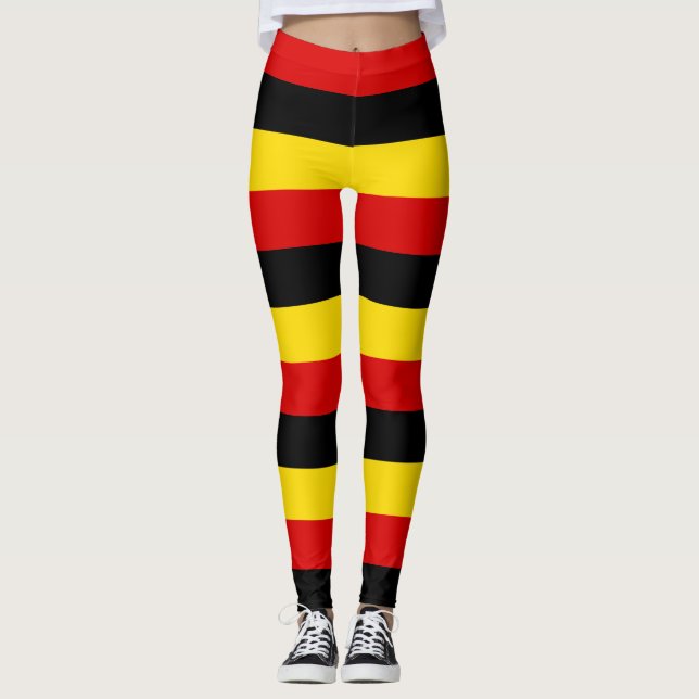 Leggings Ouganda Couleurs du drapeau national Horizontal (Devant)