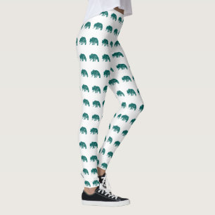 Leggings Ours d'hypogée scandinave Turquoise
