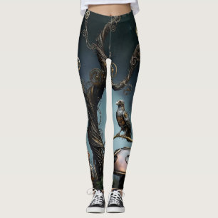 Leggings Ours en gélatine à rouages victoriens Corbeau méca