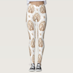 Leggings Ours en peluche bohème arc-en-ciel floral neutre