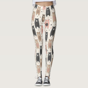 Leggings Ours mignon - Douce forêt de bois pastel (1)