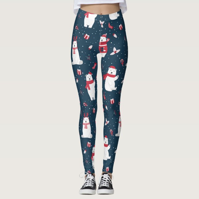 Leggings Ours polaires d'hiver modernes Festif (Devant)