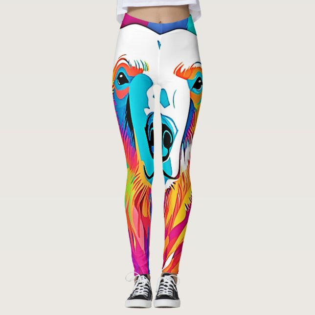 Leggings Ours Tête d'Ours Vibrant (Devant)