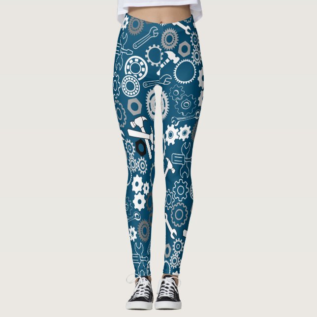 Leggings Outils Motif 01.b DBlue BG (Devant)
