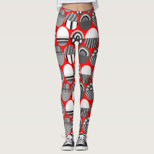Leggings Ovales à motifs gris
