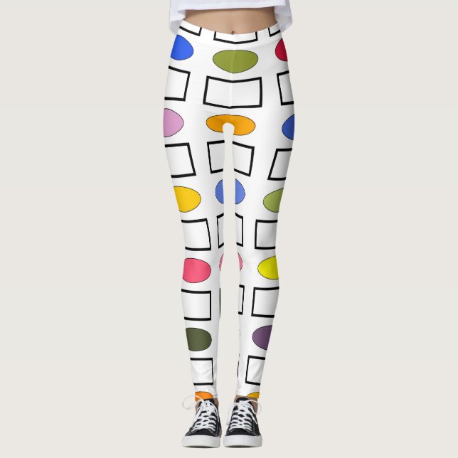 Leggings Ovales et Rectangles - Jardin Fleur (Devant)