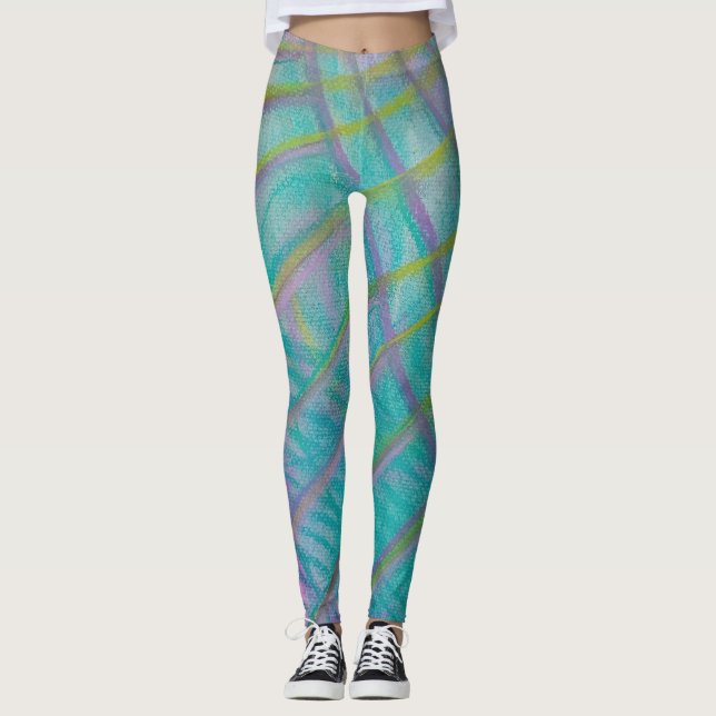 Leggings P34 Art Abstrait Coloré Unique (Devant)