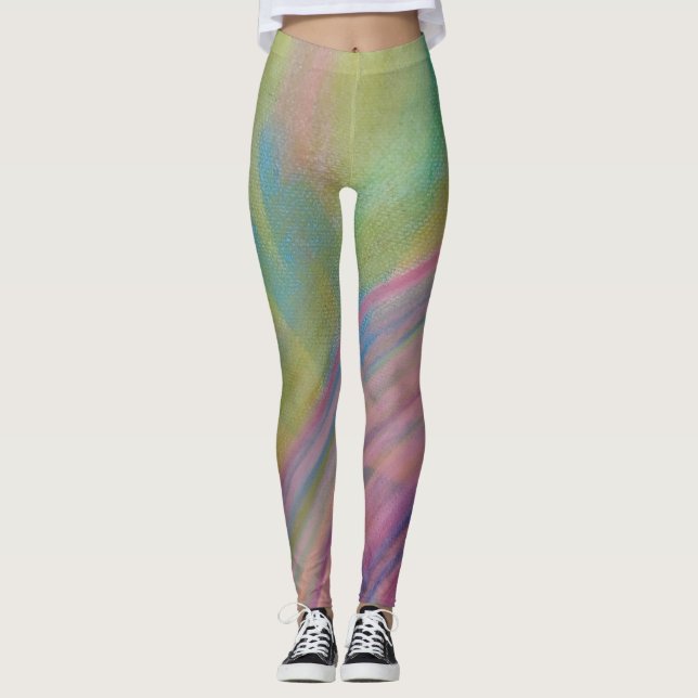 Leggings P9 Art Abstrait Coloré Unique (Devant)