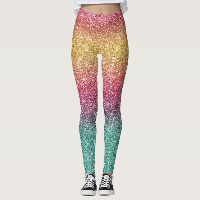 Leggings Paillettes Arc-en-ciel  (Devant)