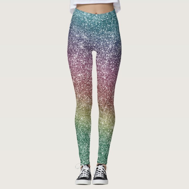 Leggings Paillettes Arc-en-ciel  (Devant)