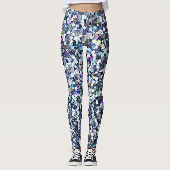 Leggings Paillettes Colorées Féminines Mignonnes (Devant)