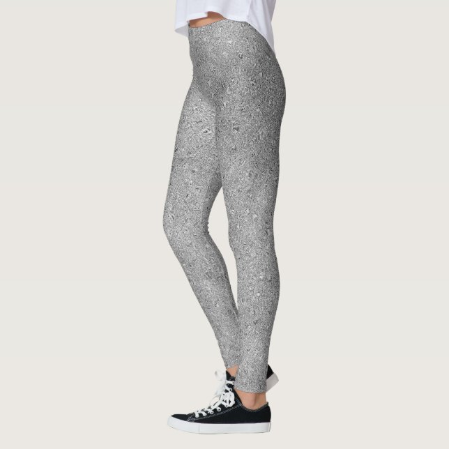 Leggings Paillettes d'Argent Élégantes et Brillantes (Gauche)