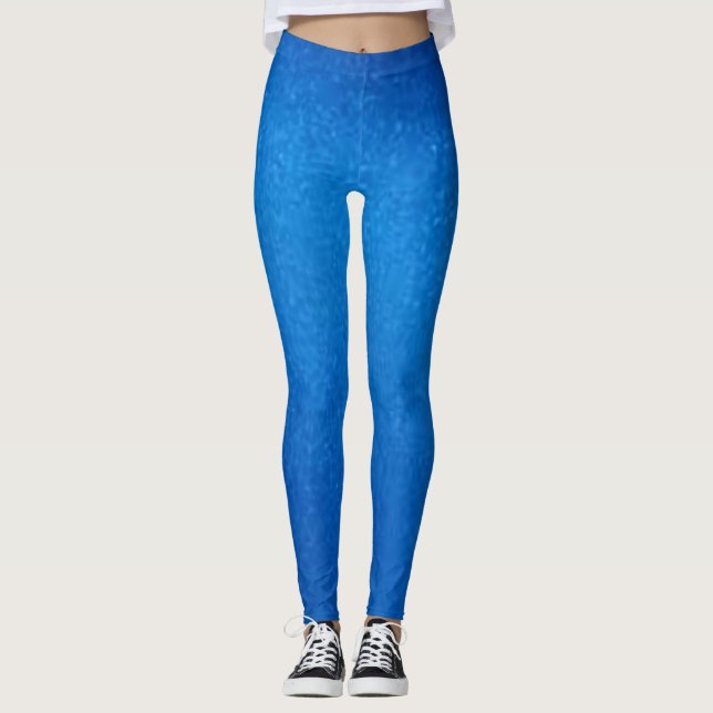 Leggings Paillettes de métal bleu (Devant)